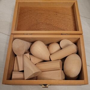 Alvin Wooden Geometric Figures and Shapes Set Learning Resource Visual Aid Kids